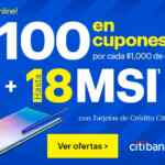 Promoción Best Buy Citi Banamex de $100 en cupones por cada $1,000 de compra + 18 MSI