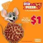 Promoción Chuck E. Cheese's Día de la Pizza 2020: Segunda pizza a sólo $1 peso del 7 al 9 de febrero