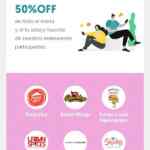Promoción Didi Food FebrerOFF: 50% de descuento en restaurantes participantes de 12:00 a 4:00 y de 6:00 a 9:00