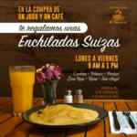 Promoción El Péndulo: Compra un jugo y un café y llévate gratis unas enchiladas suizas