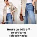 Promoción H&M de hasta 40% de descuento en artículos seleccionados en tienda en línea