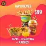 JapiJueves Chilim Balam 6 de febrero: 1 Papas Chilim + 1 Chamoyada + 1 Producto a elegir entre Charritos, Nachos o Cacahuates por $99