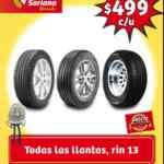 En Soriana Mercado todas las llantas rin 13 a $499