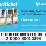 Cupón Soriticket de 2x1 en bebidas de almendras, coco y arroz Valley Foods