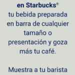Código Starbucks de 2 modificadores de bebida Gratis al pagar con American Express