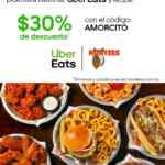 Promoción Uber Eats SanValentín: 30% de descuento con el código AMORCITO del 14 al 16 de febrero