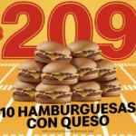 Cupón McDonalds Super Bowl 2020: 10 hamburguesas con queso por $209