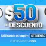 Cupón Steren $50 pesos de descuento en tienda en línea