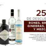 En Soriana 25% de descuento en rones, brandys, ginebras, vodkas y mezcales