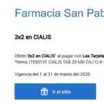 En Farmacias San Pablo 3x2 en Cialis