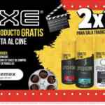 Promoción Axe 2x1 en Cinemex en desodorantes marcados
