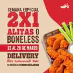 Pomoción Chilis: 2x1 en alitas o boneless esta semana en restaurante y para llevar