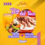 Promoción Jack's Butcher Día del Taco: Pide unos tacos de arrachera a domicilio y recibe una ensalada y agua de sabor