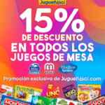 Promoción Jugetibici de 15% de descuento en juegos de mesa para quedarse en casa