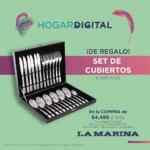 Promoción La Marina Hogar Digital: set de cubiertos de regalo en compras de $4,499 o más