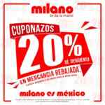 Promoción Milano Cuponazos: 20% de descuento adicional en mercancía rebajada