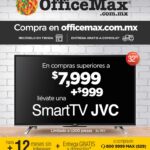 En Office Max pantalla Smart TV JVC por $999 en la compra de $7,999 + 12 MSI