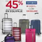 En Sears 45% de descuento directo en equipaje de las marcas Samsonite, Cloe, Swissland y más