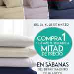 En Sears segundo a mitad de precio en sábanas del departamento de blancos