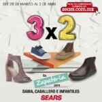 Promoción Sears: 3x2 en zapatos para toda la familia ó 30% de descuento online