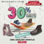 Promoción Sears: 3x2 en zapatos para toda la familia ó 30% de descuento online