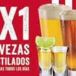En TGI Fridays 2x1 en cervezas y tragos todo el día todos los días