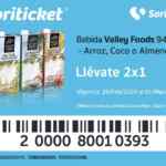 Cupón Soriana Soriticket de 2x1 en leche de almendras, coco y arroz Valley Foods