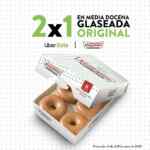 Promoción Krispy Kreme 2x1 en media docena de donas glaseadas en pedidos por Uber Eats