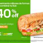 Promoción Subway Uber Eats: 40% de descuento en subs hoy domingo