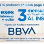 Promoción Sams Club BBVA Bancomer de 18 meses sin intereses + 3 de bonificación