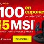 En Best Buy $100 en cupones por cada $1,000 de compra o 15 MSI pagando con Banorte y Santander