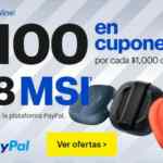 Promoción Best Buy PayPal de $100 en cupones por cada $1,000 de compra + 18 MSI