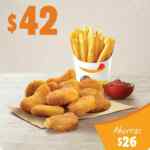 Cupón Burger King de 10 nuggets + papas chicas por $42 pesos