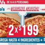 Promoción Dominos Cuarentena Coronavirus: 2 pizzas grandes de 1 ingrediente por $199