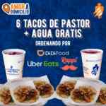 Promoción Delivery El Tizoncito: Agua gratis al pedir 6 tacos al pastor
