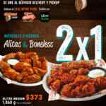 2x1 en alitas y boneless en Hooters Parque Delta del 22 al 24 de abril