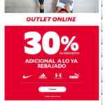 Promoción Innovasport Outlet de 30% de descuento adicional a lo ya rebajado en ropa y calzado