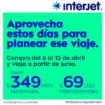 En Interjet vuelos nacionales desde $349 e internacionales desde $69 dólares