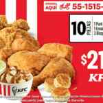 Combo KFC Banorte de 10 piezas de pollo + puré y ensalada familiar + bisquets por $215