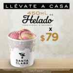 Promoción Santa Clara: 450 ml de helado tradicional o gourmet para llevar por $79