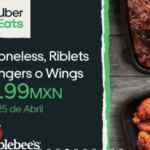 Promoción Applebees Uber Eats de 1kg de alitas, boneless o costillitas por $199