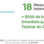 Promoción Bodega Aurrerá BBVA Bancomer de $500 de bonificación a 18 meses sin intereses