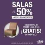 Promoción Muebles Dico en salas: 50% de descuento en salas + meses sin intereses + sillón Trax gratis