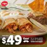 Promoción Vips Rappi: Desayuno, comida o cena a $49 + envío gratis con código