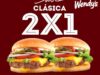 Promoción Wendy’s: 2×1 en hamburguesa Dave’s Clásica en pedidos a domicilio