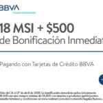 Promoción Walmart BBVA Bancomer de $500 de descuento en compras a 18 MSI