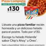 Promoción 7-Eleven de pizza familiar + bote de helado por $130