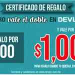 Promoción Devlyn Certificado de Regalo al Doble: $1,000 de crédito en tienda por $500 pesos