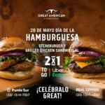 Promoción Great American Steakhouse Día de la Hamburguesa: 2x1 en hamburguesas el 28 de mayo