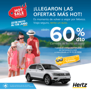 Hertz Hot Sale 2020: 60% de descuento en renta de autos + cambios gratis